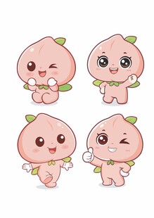 悦言可爱桃子卡通形象