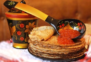 鱼子酱煎饼