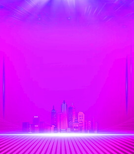 梦幻紫色城市光影背景