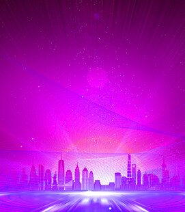 梦幻都市霓虹夜景背景图