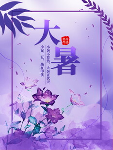 大暑节气紫色花卉插画