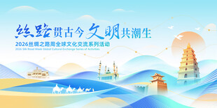 丝绸之路文化交流活动背景板
