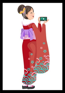 古装少女展画卷