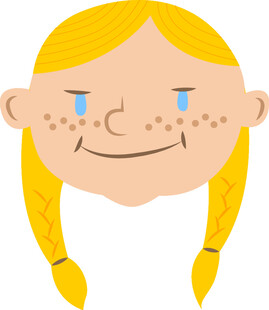 扎双辫的雀斑金发小女孩