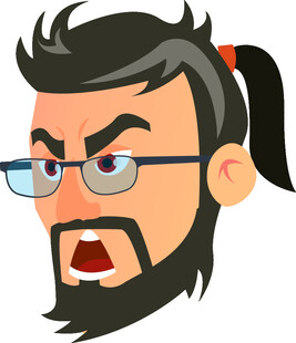 愤怒戴眼镜男子头像