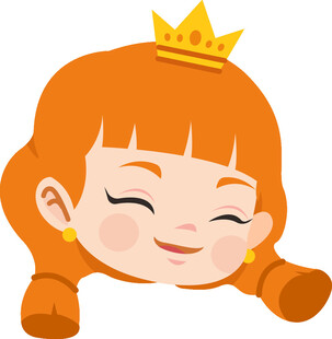 戴皇冠的俏皮小女孩