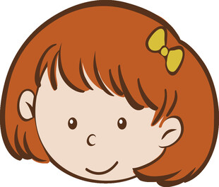红发戴蝴蝶结的可爱女孩