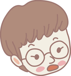 戴眼镜的可爱卡通男孩