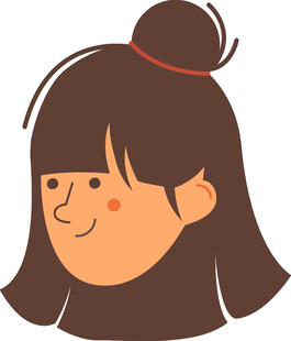 扎发髻的可爱女孩