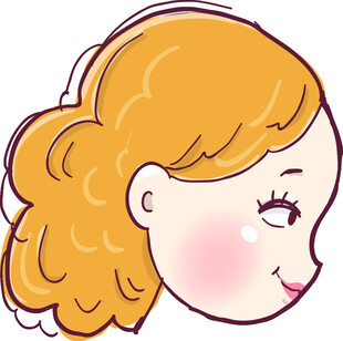 可爱卷发女孩侧脸