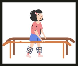 女孩练习平衡木