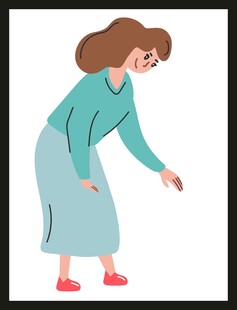 弯腰的女士
