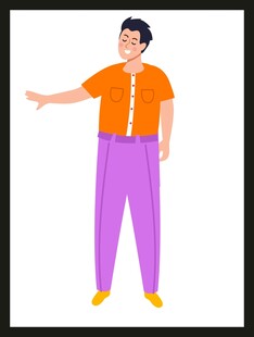 指向右侧的活力男士