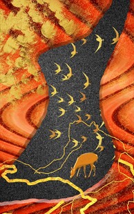 抽象艺术中的奇幻动物景观