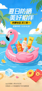 夏日防晒海报