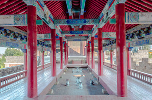 中式古典长廊建筑景观