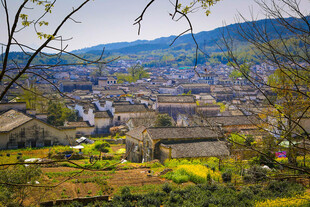 山村美景俯瞰图