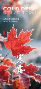 寒露节气唯美插画意境图