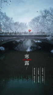 寒露节气唯美插画意境图