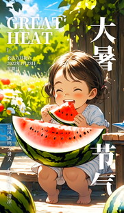 大暑孩童享美味西瓜
