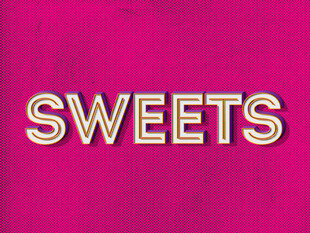 粉色背景上的SWEETS字样