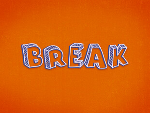 橙色背景上的BREAK字样