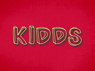 红色背景上的KIDDS字样