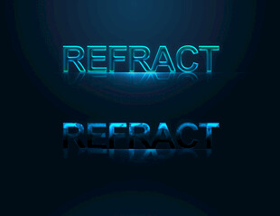 蓝色发光REFRACT特效字