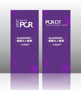 紫色PCR产品展架设计