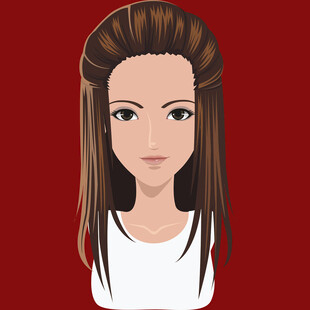 长发女子头像插画