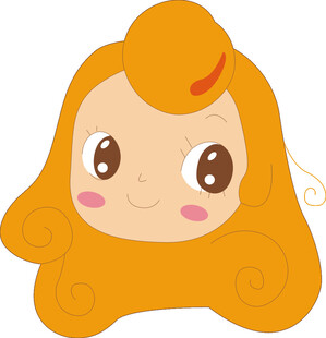 可爱卷发卡通小女孩形象