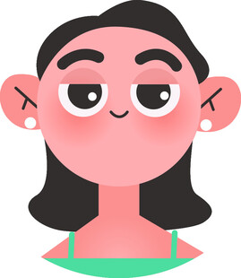 卡通风格微笑女孩头像