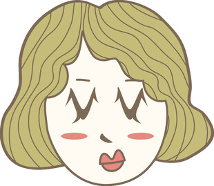 闭眼微笑的卡通短发女孩