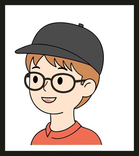 戴帽眼镜男孩卡通形象