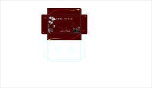 深红色包装盒设计图