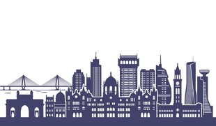 城市天际剪影