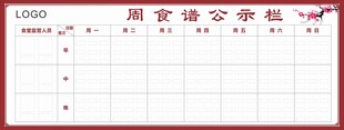周食谱公示栏