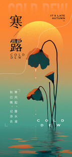 寒露时节水中残荷景象