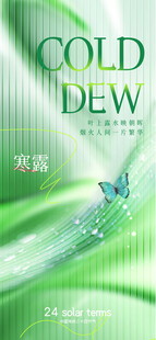 寒露节气清新蝴蝶插画