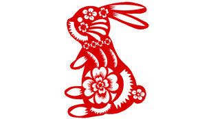 剪纸风兔子图案