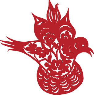 传统剪纸凤凰图案