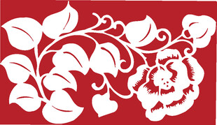 中式花卉剪纸图案