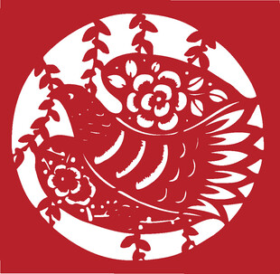 传统剪纸凤凰图案
