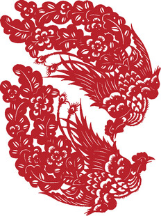 传统剪纸凤凰图案