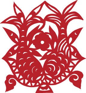 双鱼剪纸图案