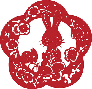 兔子剪纸图案