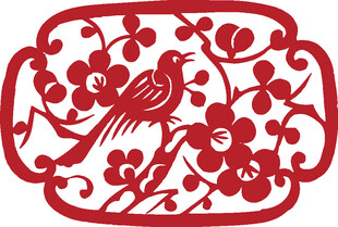 中式花鸟剪纸艺术图案