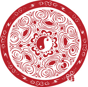 传统中式圆形花纹图案