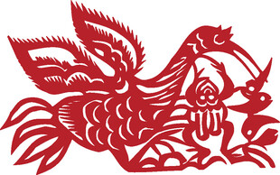传统剪纸凤凰图案