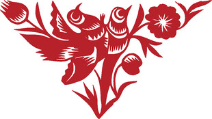 传统剪纸花鸟图案